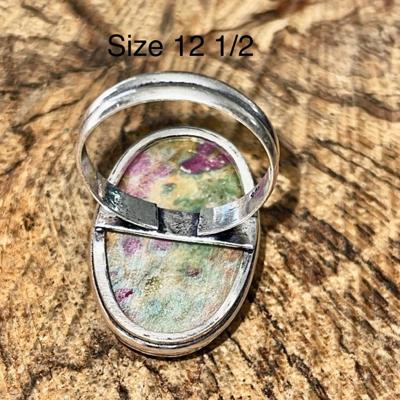 Beautiful Green Ruby Fuchsite Ring 12 1/2 - Picture 7 of 11